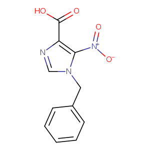 [O-][N+](=O)c1n(cnc1C(=O)O)Cc1ccccc1