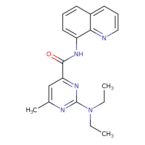 CCN(c1nc(C)cc(n1)C(=O)Nc1cccc2c1nccc2)CC