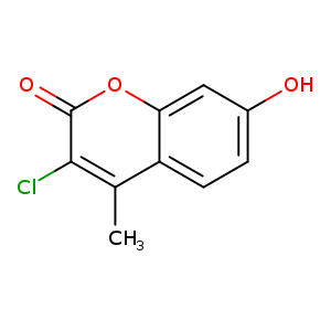 Oc1ccc2c(c1)oc(=O)c(c2C)Cl