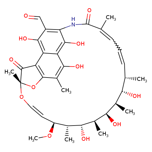 CO[C@H]1/C=C/O[C@@]2(C)Oc3c(C2=O)c2c(O)c(C=O)c(c(c2c(c3C)O)O)NC(=O)C(=C/C=C/[C@@H]([C@@H]([C@H]([C@H]([C@H]([C@@H]([C@@H]1C)O)C)O)C)O)C)C