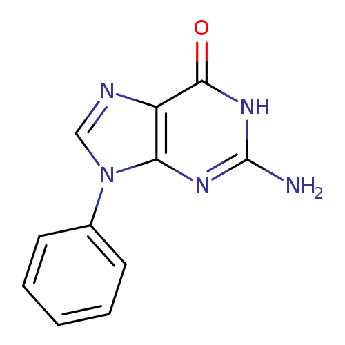 Nc1[nH]c(=O)c2c(n1)n(cn2)c1ccccc1