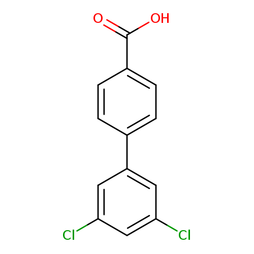 OC(=O)c1ccc(cc1)c1cc(Cl)cc(c1)Cl