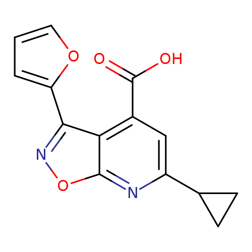OC(=O)c1cc(nc2c1c(no2)c1ccco1)C1CC1