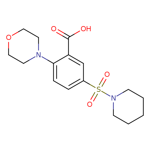 OC(=O)c1cc(ccc1N1CCOCC1)S(=O)(=O)N1CCCCC1