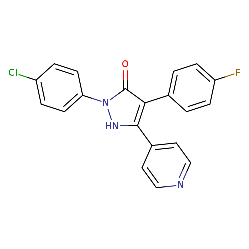 Fc1ccc(cc1)c1c([nH]n(c1=O)c1ccc(cc1)Cl)c1ccncc1