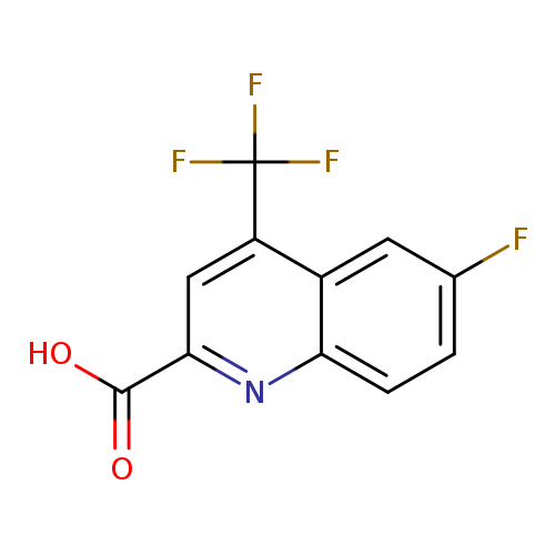 Fc1ccc2c(c1)c(cc(n2)C(=O)O)C(F)(F)F
