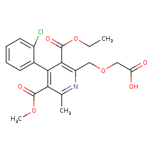 CCOC(=O)c1c(COCC(=O)O)nc(c(c1c1ccccc1Cl)C(=O)OC)C