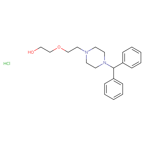 OCCOCCN1CCN(CC1)C(c1ccccc1)c1ccccc1.Cl