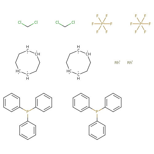 C1[CH][CH]CC[CH][CH]C1.C1[CH][CH]CC[CH][CH]C1.c1ccc(cc1)P(c1ccccc1)c1ccccc1.c1ccc(cc1)P(c1ccccc1)c1ccccc1.F[P-](F)(F)(F)(F)F.F[P-](F)(F)(F)(F)F.ClCCl.ClCCl.[Rh+].[Rh+]