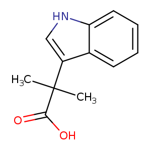 OC(=O)C(c1c[nH]c2c1cccc2)(C)C