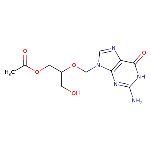 OCC(OCn1cnc2c1nc(N)[nH]c2=O)COC(=O)C