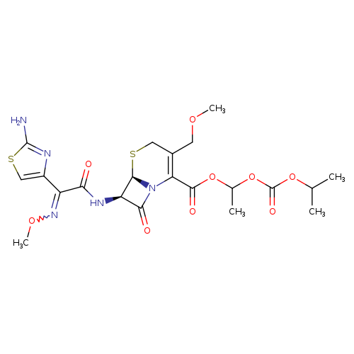 COCC1=C(C(=O)OC(OC(=O)OC(C)C)C)N2[C@H](SC1)[C@@H](C2=O)NC(=O)C(=NOC)c1csc(n1)N