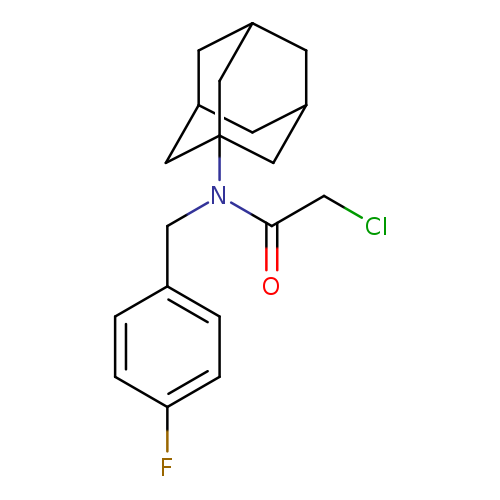 ClCC(=O)N(C12CC3CC(C2)CC(C1)C3)Cc1ccc(cc1)F