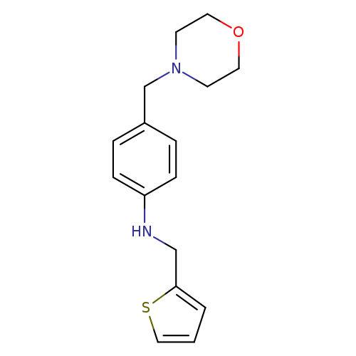 O1CCN(CC1)Cc1ccc(cc1)NCc1cccs1