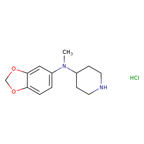 CN(c1ccc2c(c1)OCO2)C1CCNCC1.Cl