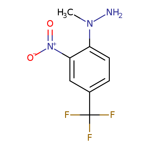 [O-][N+](=O)c1cc(ccc1N(N)C)C(F)(F)F