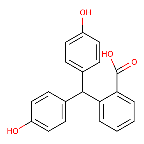 Oc1ccc(cc1)C(c1ccccc1C(=O)O)c1ccc(cc1)O