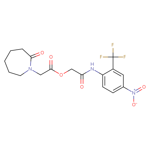 O=C(CN1CCCCCC1=O)OCC(=O)Nc1ccc(cc1C(F)(F)F)[N+](=O)[O-]