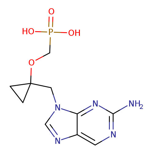 Nc1ncc2c(n1)n(cn2)CC1(CC1)OCP(=O)(O)O