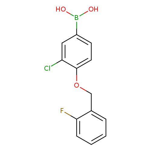 Clc1cc(ccc1OCc1ccccc1F)B(O)O