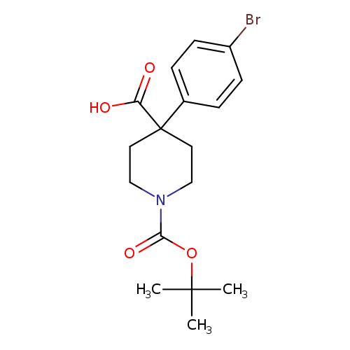 OC(=O)C1(CCN(CC1)C(=O)OC(C)(C)C)c1ccc(cc1)Br