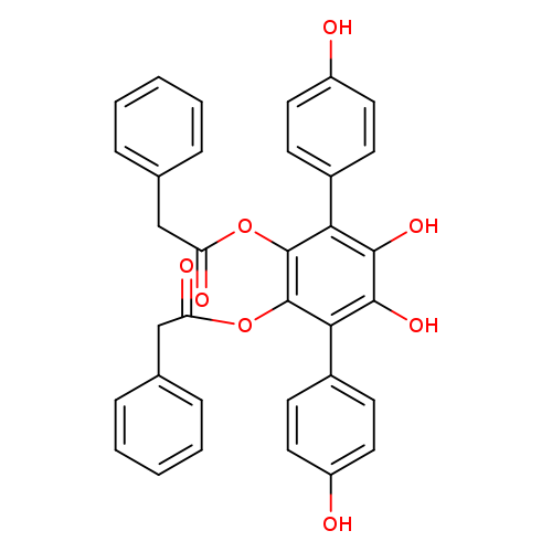 O=C(Oc1c(c2ccc(cc2)O)c(O)c(c(c1OC(=O)Cc1ccccc1)c1ccc(cc1)O)O)Cc1ccccc1