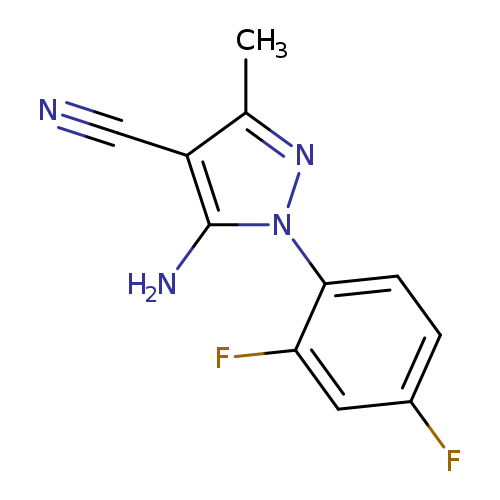 N#Cc1c(C)nn(c1N)c1ccc(cc1F)F