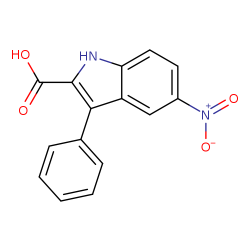 OC(=O)c1[nH]c2c(c1c1ccccc1)cc(cc2)[N+](=O)[O-]