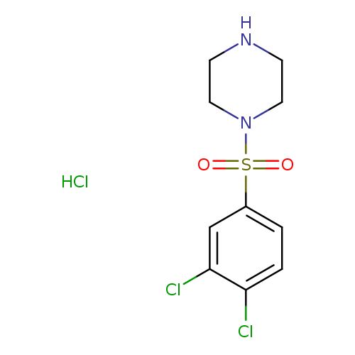 Clc1ccc(cc1Cl)S(=O)(=O)N1CCNCC1.Cl