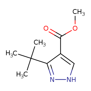 COC(=O)c1c[nH]nc1C(C)(C)C