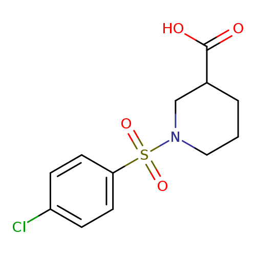 OC(=O)C1CCCN(C1)S(=O)(=O)c1ccc(cc1)Cl
