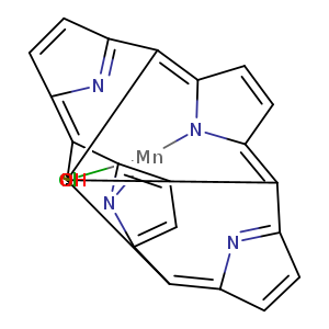 Cl[Mn]1n2c3ccc2/C(=C2/C=CC(=N2)/C(=c/2
1/c(=C(C1=N/C(=C3/c3ccc(cc3)S(=O)(=O)O)/C=C1)/c1ccc(cc1)S(=O)(=O)O)/cc2)/c1ccc(cc1)S(=O)(=O)O)/c1ccc(cc1)S(=O)(=O)O