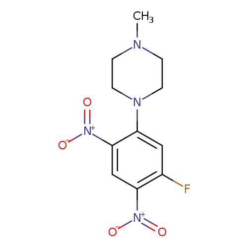 CN1CCN(CC1)c1cc(F)c(cc1[N+](=O)[O-])[N+](=O)[O-]