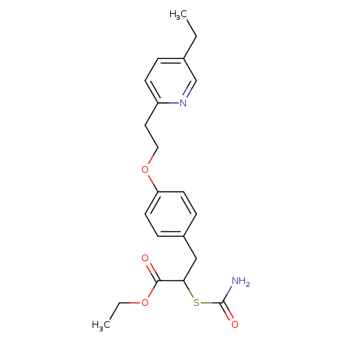CCOC(=O)C(Cc1ccc(cc1)OCCc1ccc(cn1)CC)SC(=O)N