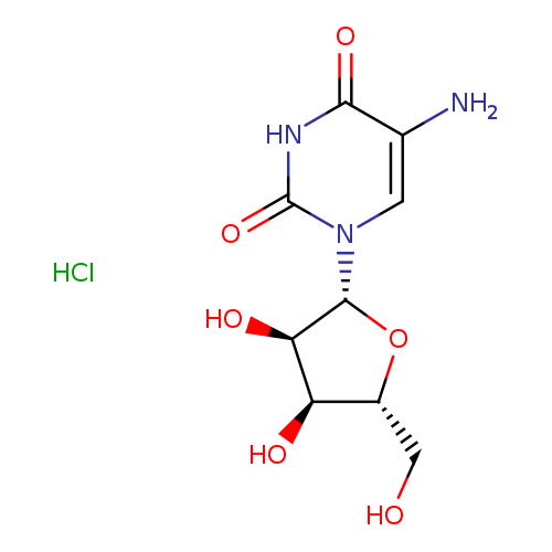OC[C@H]1O[C@H]([C@@H]([C@@H]1O)O)n1cc(N)c(=O)[nH]c1=O.Cl