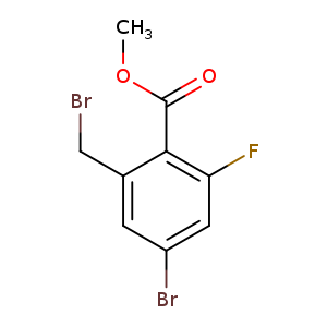 COC(=O)c1c(F)cc(cc1CBr)Br