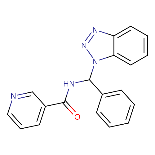 O=C(c1cccnc1)NC(n1nnc2c1cccc2)c1ccccc1