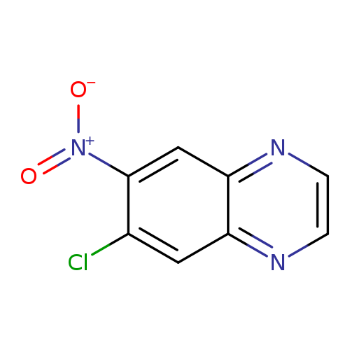 [O-][N+](=O)c1cc2nccnc2cc1Cl