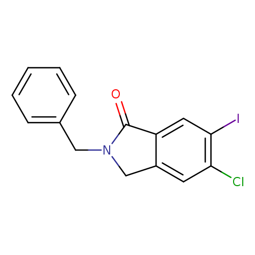 O=C1N(Cc2ccccc2)Cc2c1cc(I)c(c2)Cl