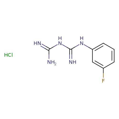 NC(=N)NC(=N)Nc1cccc(c1)F.Cl