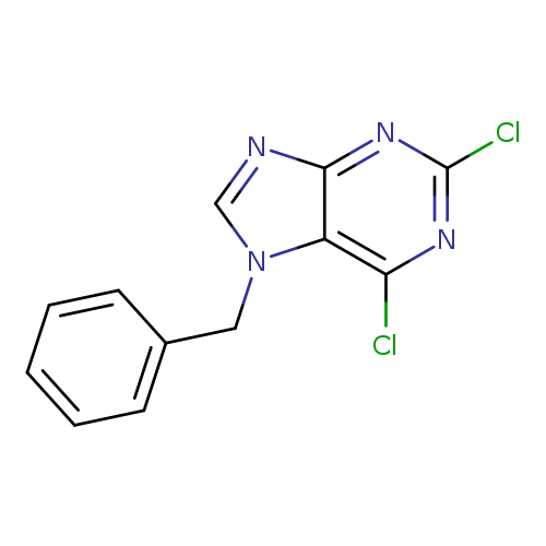 Clc1nc(Cl)c2c(n1)ncn2Cc1ccccc1