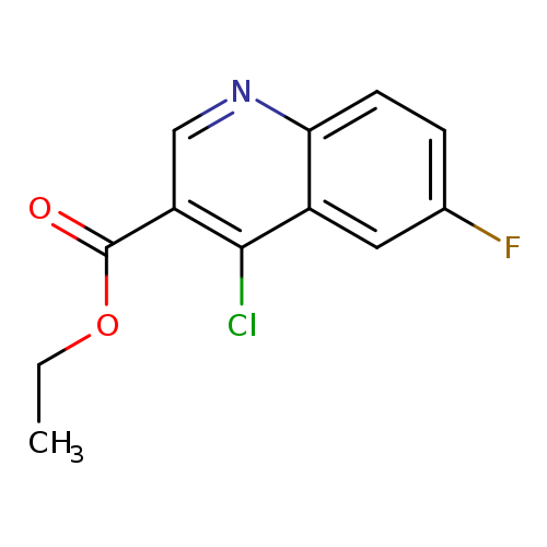 CCOC(=O)c1cnc2c(c1Cl)cc(cc2)F