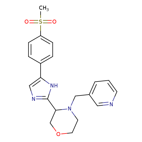 CS(=O)(=O)c1ccc(cc1)c1cnc([nH]1)C1COCCN1Cc1cccnc1