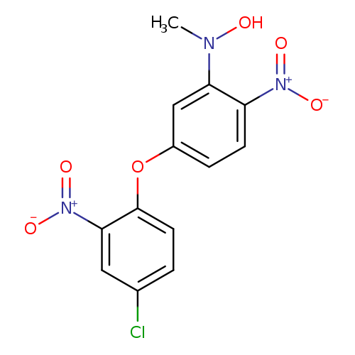 Clc1ccc(c(c1)[N+](=O)[O-])Oc1ccc(c(c1)N(O)C)[N+](=O)[O-]