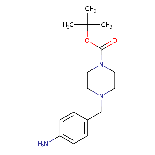 O=C(N1CCN(CC1)Cc1ccc(cc1)N)OC(C)(C)C