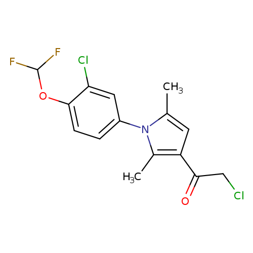 ClCC(=O)c1cc(n(c1C)c1ccc(c(c1)Cl)OC(F)F)C