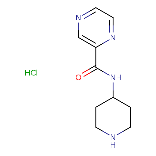 O=C(c1nccnc1)NC1CCNCC1.Cl