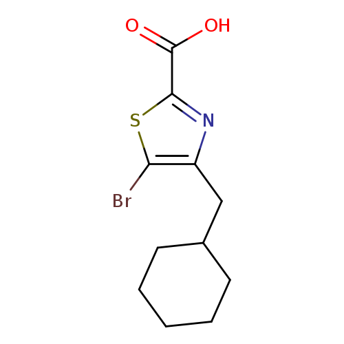 OC(=O)c1nc(c(s1)Br)CC1CCCCC1
