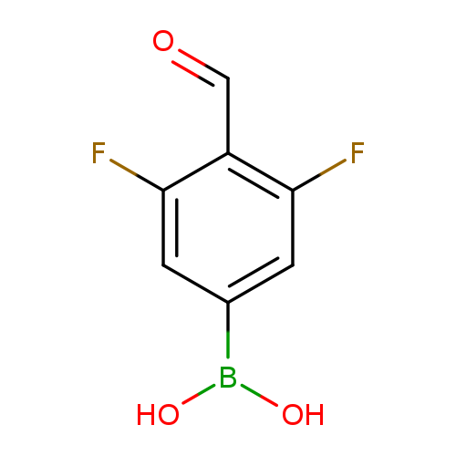 O=Cc1c(F)cc(cc1F)B(O)O