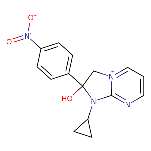 [O-][N+](=O)c1ccc(cc1)C1(O)C[n+]2c(N1C1CC1)nccc2